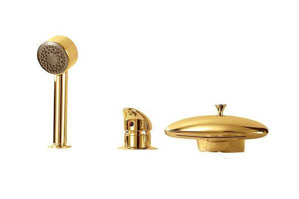 Смеситель для акриловой ванны Boheme Niagara золото 398