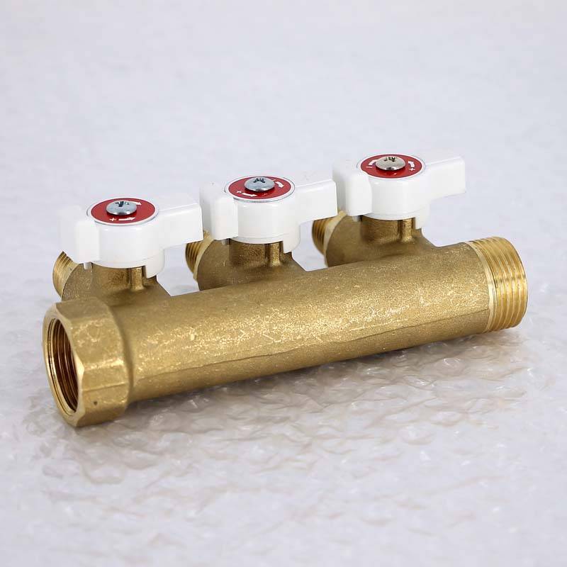 Коллектор с шаровыми кранами Uni-Fitt 3/4х1/2 3 выхода 40 мм 420G3230