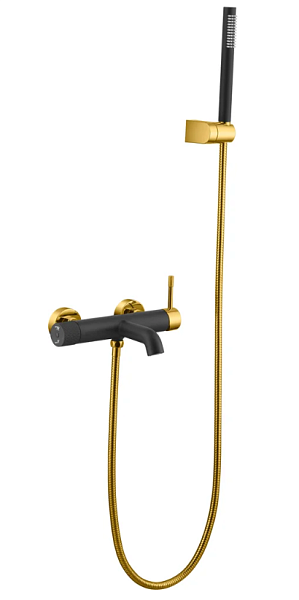 Смеситель для ванны Boheme Uno черный матовый / золото матовое 463-BG