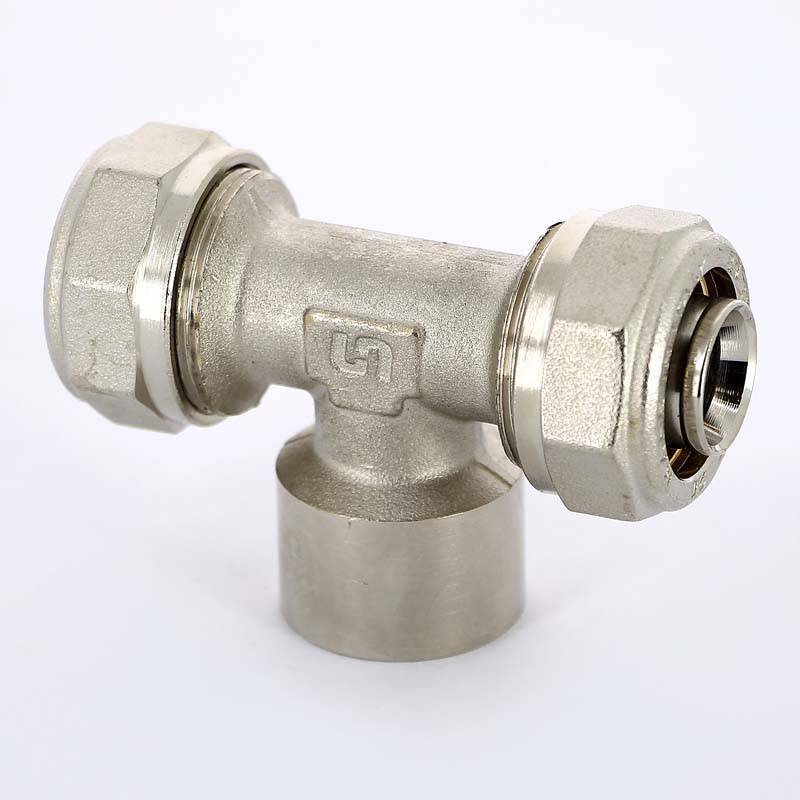 Тройник обжимной Uni-Fitt никелированный 26х1х26 ВР 667N8480