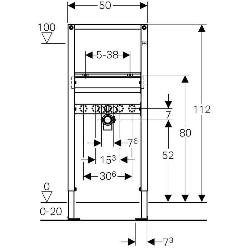 Монтажный элемент Geberit Duofix для умывальника 112 см 111.434.00.1