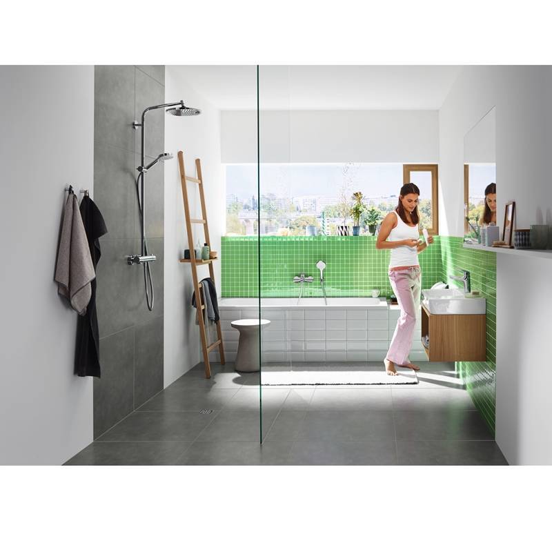 Душевая система Hansgrohe Crometta S 240 1jet Showerpipe с термостатом хром 27267000