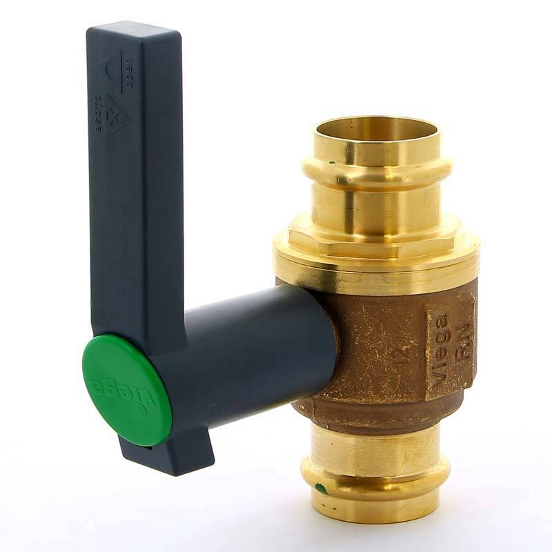 Кран шаровый пресс Viega Easytop 2275 бронза DN40 42 мм 475918