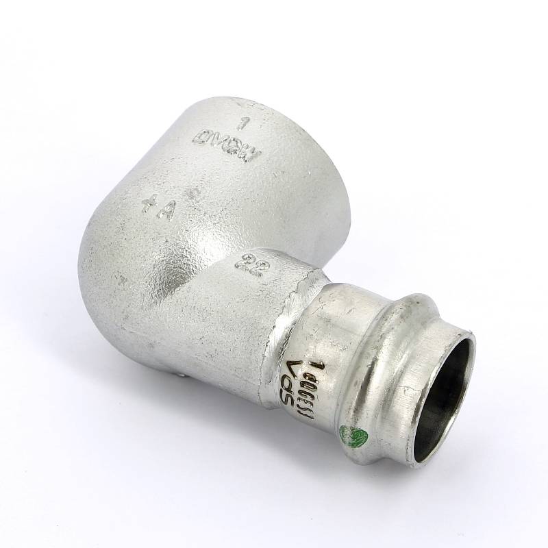 Угольник переходной Viega Sanpress Inox 90° 22х1 пресс-В компактный нержавеющая сталь 437039