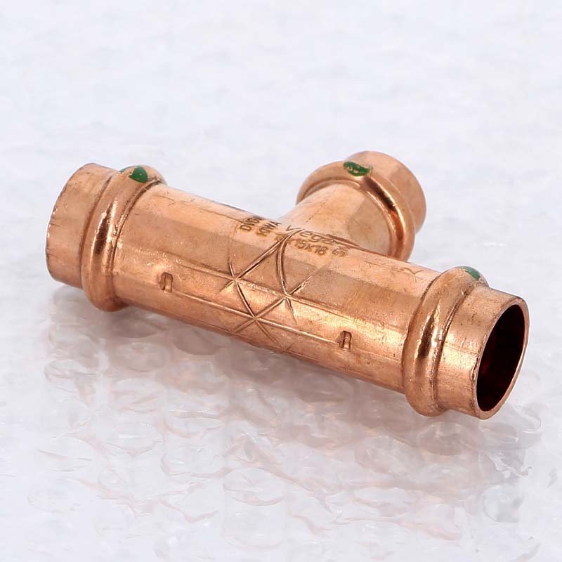 Тройник пресс медный Viega Profipress 18x15x18 мм 291938