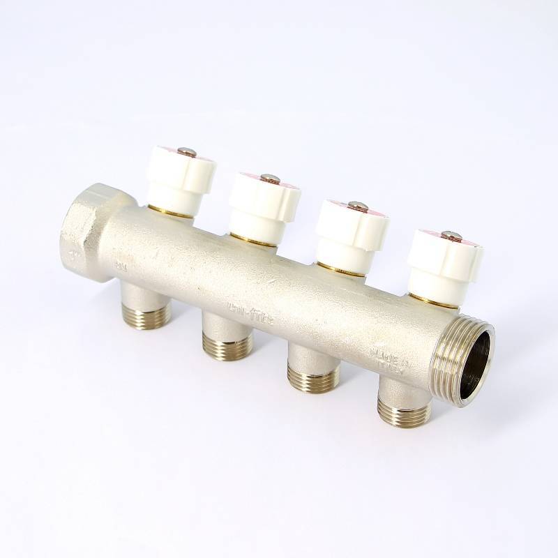 Коллектор никелированный Uni-Fitt 1 НВ 4 выхода 1/2 Н 40 мм 404N4240