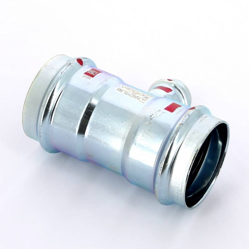 Тройник пресс Viega Prestabo 54х22х54 мм оцинкованная сталь 558819