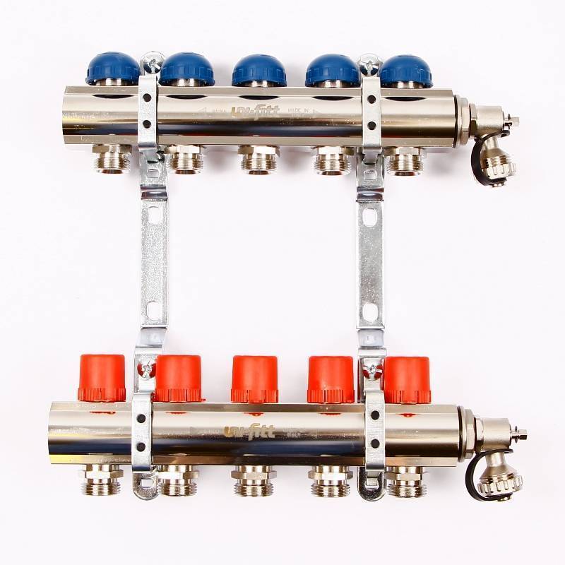 Коллекторная группа с балансировочными и термостатическими вентилями UNI-FITT 1x3/4 EK 5 выходов 441E4305