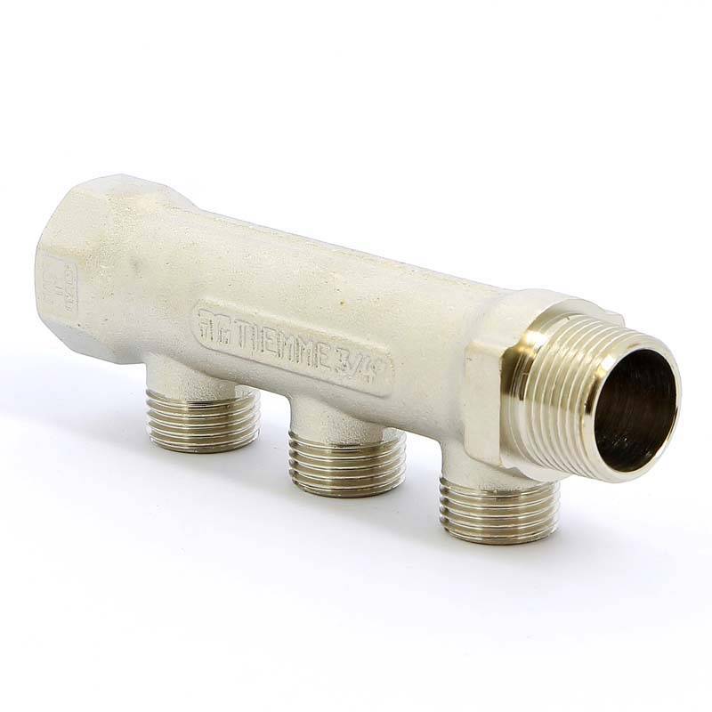 Коллектор никелированный TIEMME 3/4 НВ 3 выхода 1/2 Н 36 мм 1910018