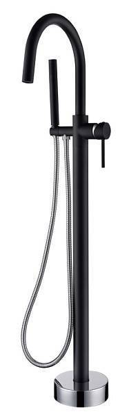 Смеситель для ванны Boheme Uno напольный с душем черный / хром 469-BCR