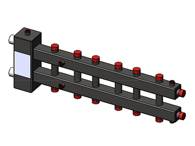 Гидроразделитель с коллектором ZOTA горизонтальный 7 контуров до 70 кВт GR4932000007