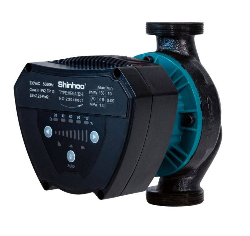 Насос циркуляционный энергосберегающий Shinhoo MEGA 25-12 с гайками 71121002