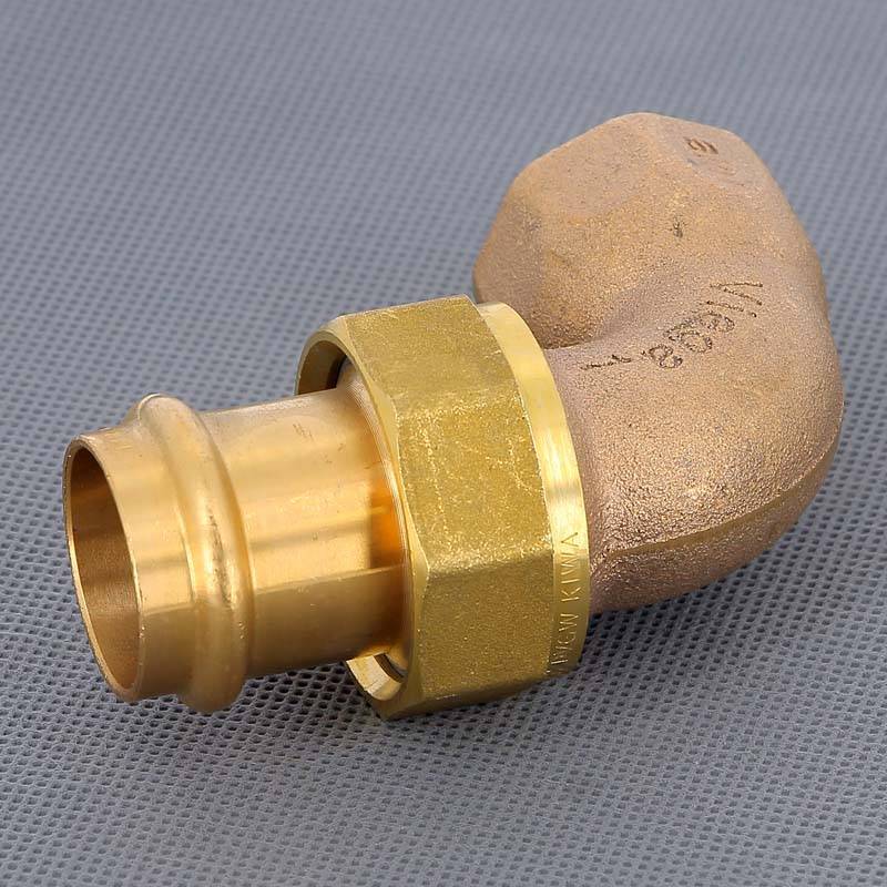 Угольник переходной Viega Sanpress 90° 28х1 пресс-В разъёмное соединение бронза 128159