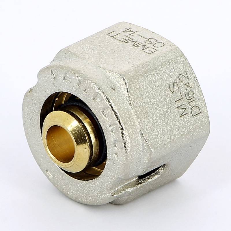 Соединитель для металлопластиковых труб обжимной Emmeti Monoblocco 16х2 мм M24x19 28100358