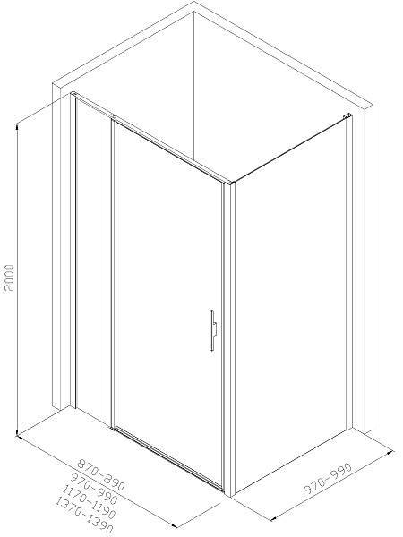 Душевой уголок Allen Brau Priority 140x100 см хром 3.31010.00/3.31019.00