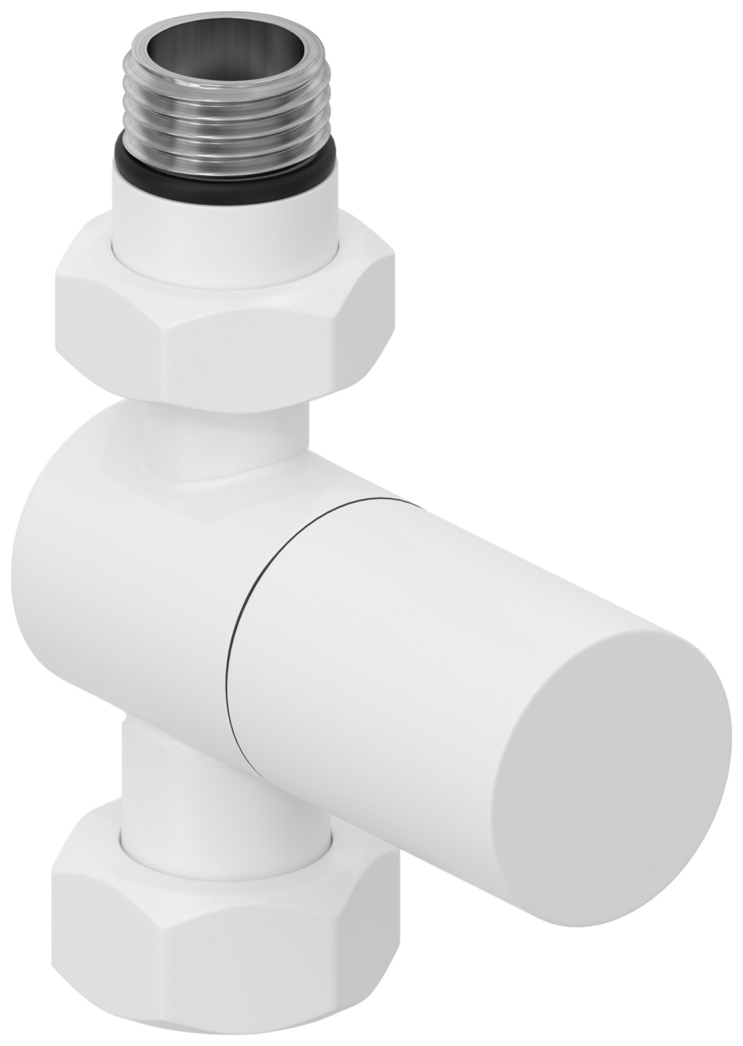 Вентиль регулировки температуры Сунержа прямой цилиндр G 1/2 x G 3/4 белый матовый 30-1401-1234