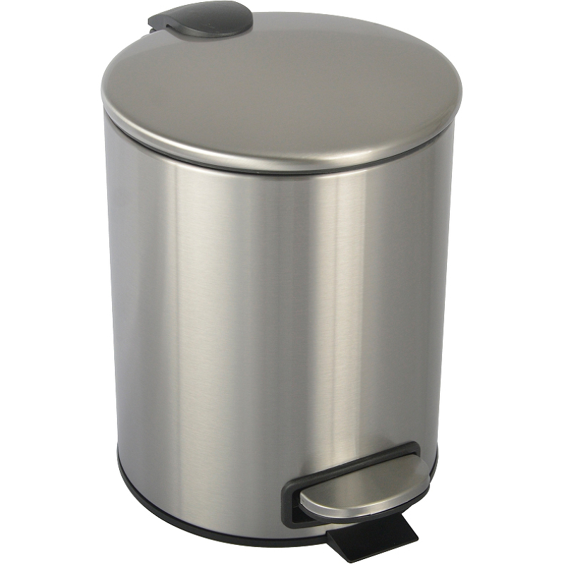 Ведро с крышкой напольное Boheme Uno 5 л никель матовый 10426-NB