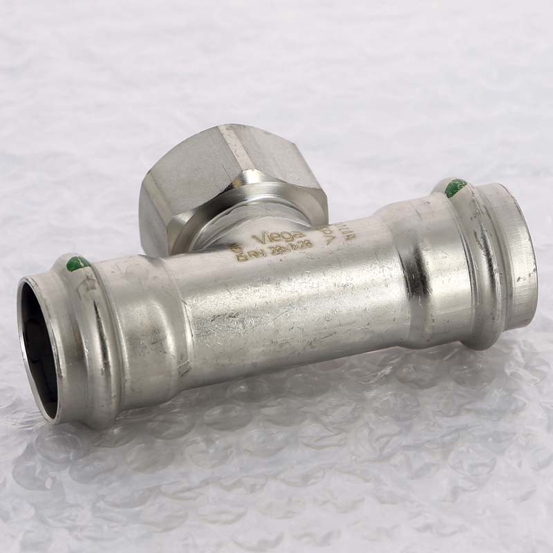 Тройник пресс Sanpress Inox Viega нержавеющая сталь 28х1х28 мм ВР 449506