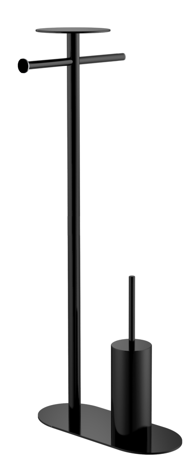Стойка напольная Boheme Venturo ершик с держателем бумаги black 10953-B
