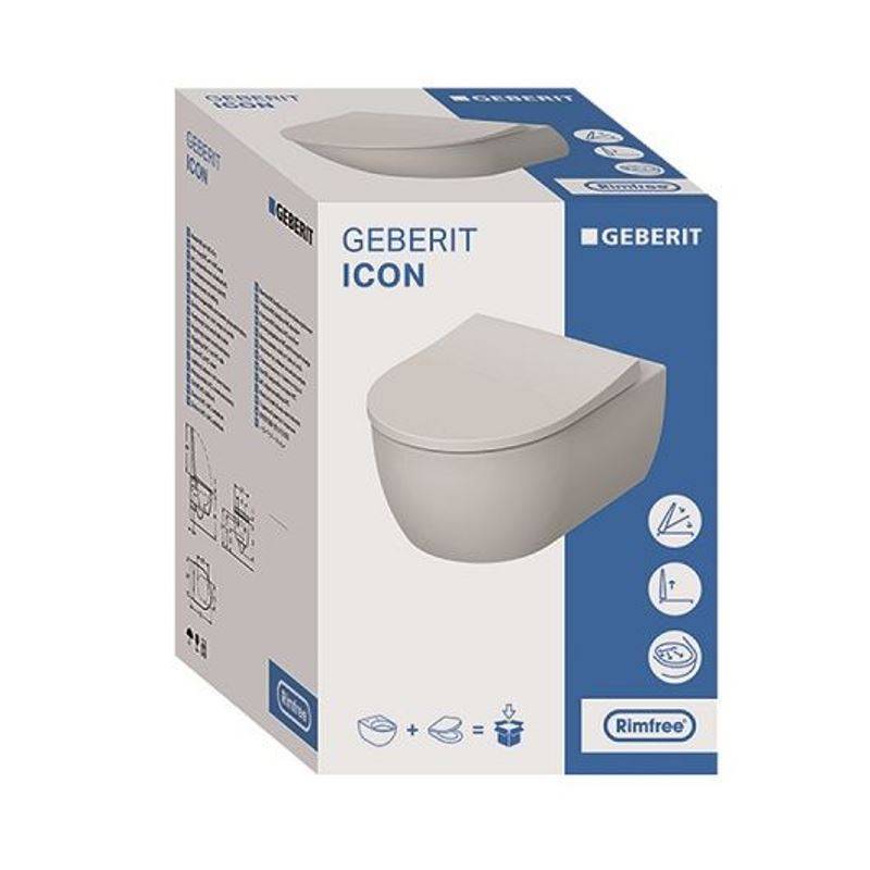 Унитаз подвесной безободковый Geberit iCon Rimfree 49х35.5 см 204070000