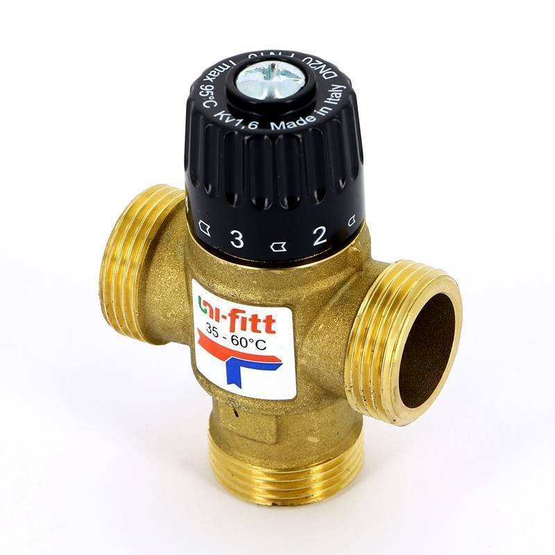 Клапан термосмесительный Uni-Fitt 1 35-60°C боковое смешение 351G3140