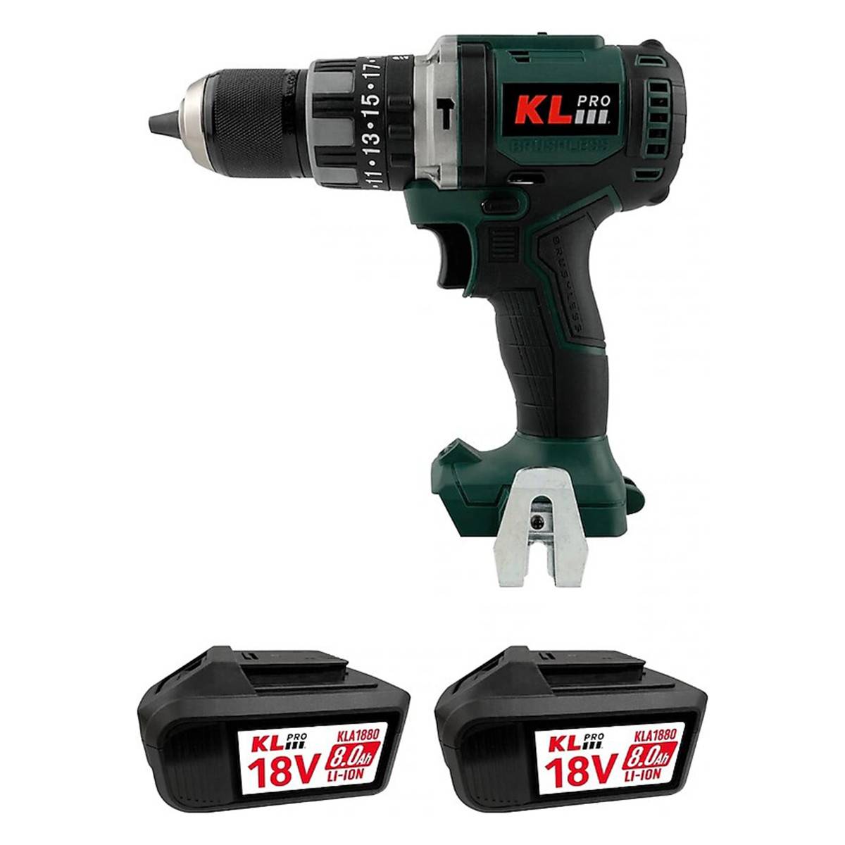 Аккумуляторная ударная дрель-шуруповерт KLPRO KLDM18BH-80 18 В 8.0 Ач Li-ion 70 Нм KLDM18BH-80