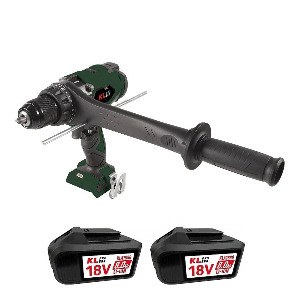 Аккумуляторная ударная дрель-шуруповерт KLPRO KLDM18BHX-80 18 В 8.0 Ач Li-ion KLDM18BHX-80