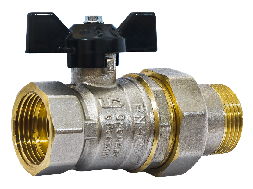 Кран шаровой LD Pride 47.25.B-Н.Б Ду 25 Ру 40 вн-нр бабочка 47.25.B-Н.Б