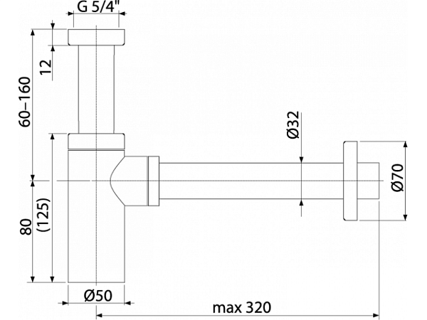 Сифон для раковины Boheme антрацит 609-SGM