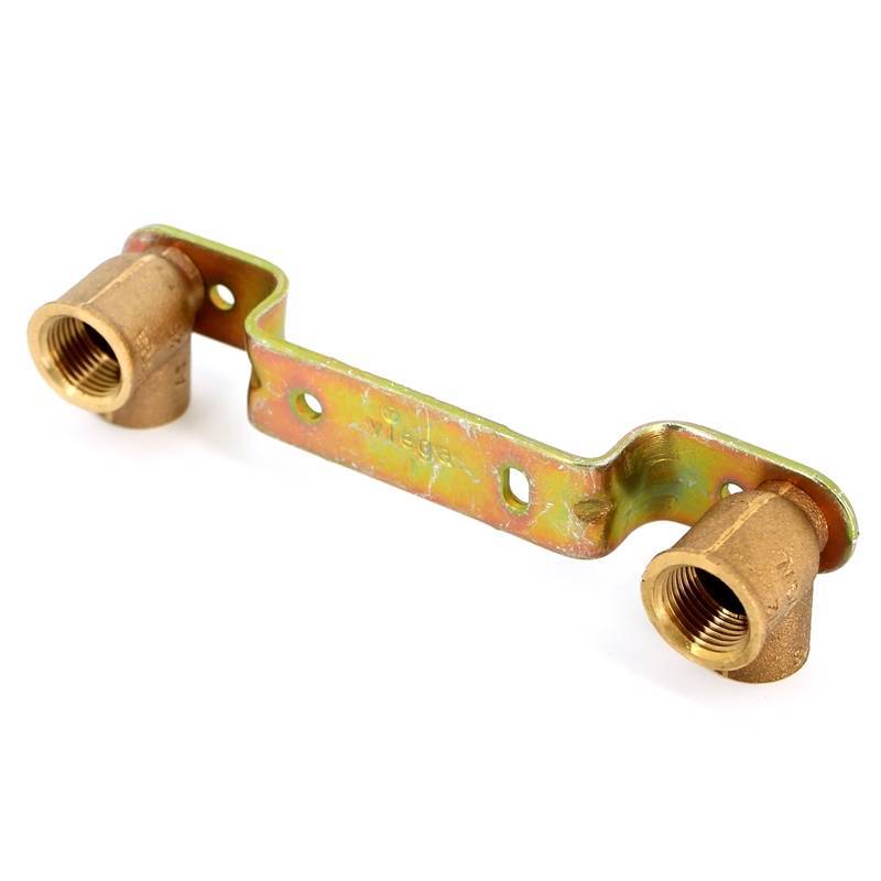 Водорозетка двойная Viega 18х1/2 под пайку с изогнутым держателем 108021