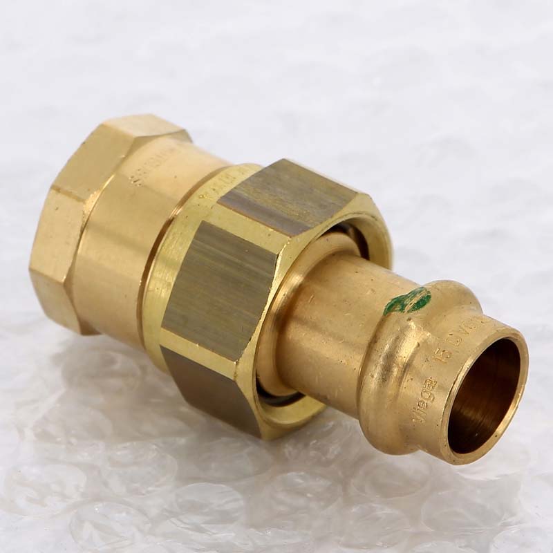 Муфта разъёмная пресс Viega Sanpress бронза 15x1/2 ВР 131937