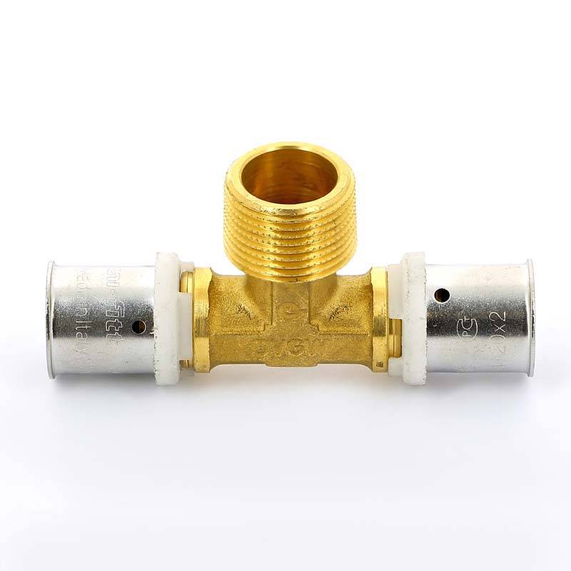 Тройник пресс с наружной резьбой Uni-Fitt 20х3/4х20 708G7370