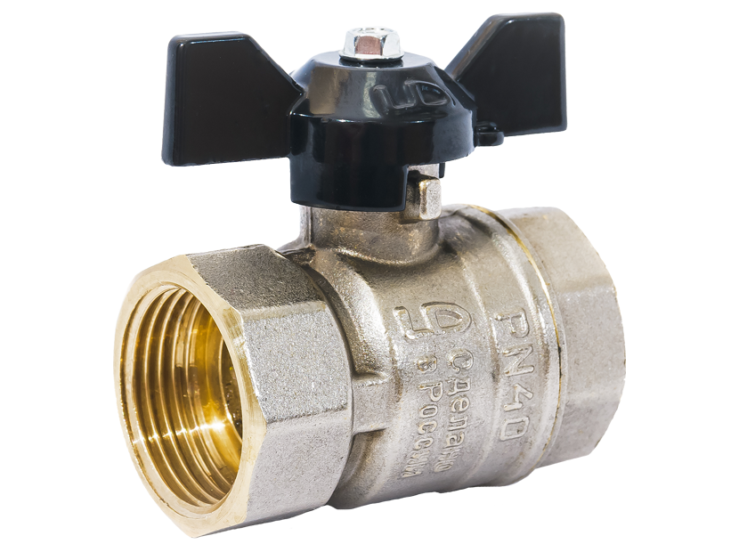 Кран шаровой латунный LD Pride Ду 20 Ру 40 ВР/НР бабочка 47.20.В-Н.Б