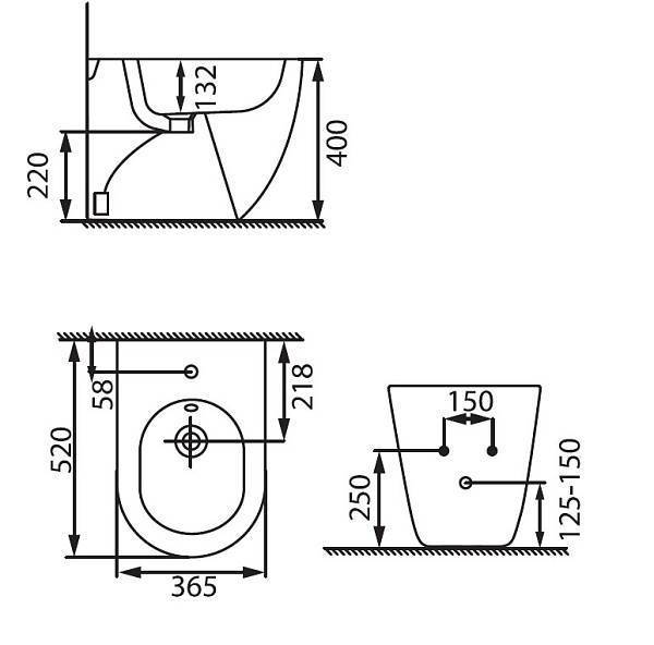 Чаша приставного унитаза Allen Brau Reality черный 4.32004.31