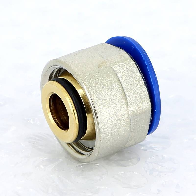 Соединитель обжимной REHAU RAUTITAN flex/pink 20x2.8 мм - 3/4 EK никелированный 266362