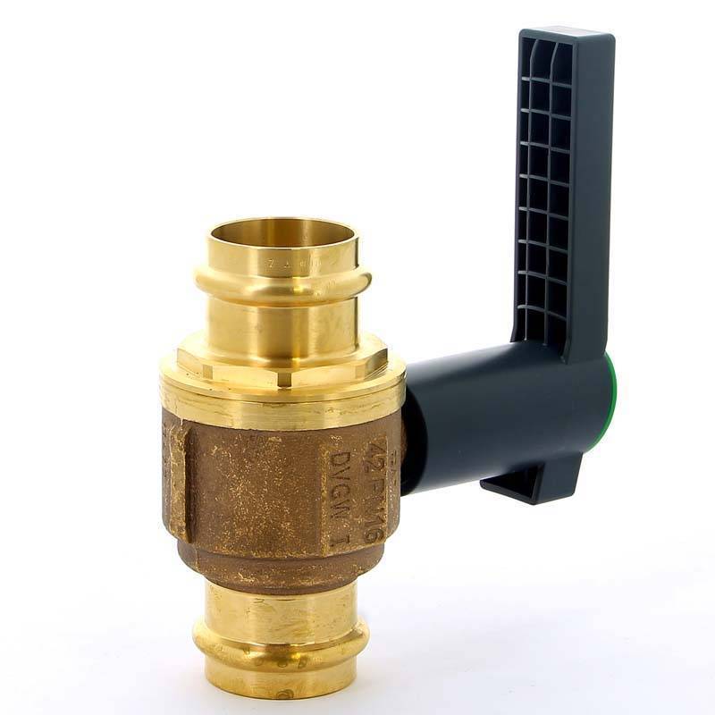 Кран шаровый пресс Viega Easytop 2275 бронза DN40 42 мм 475918