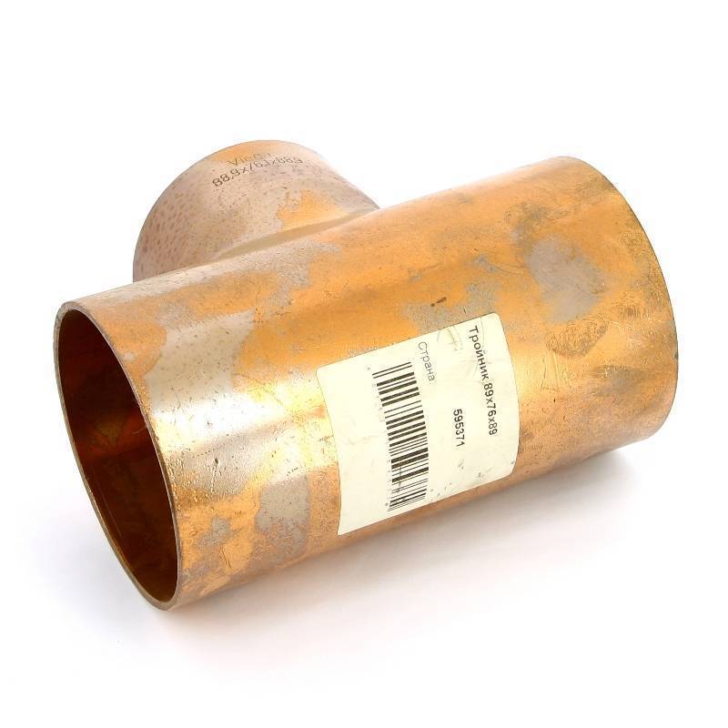 Тройник медный под пайку Viega 88.9х76.1х88.9 мм 595371