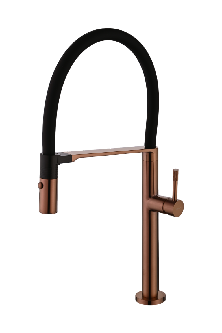 Смеситель для кухни Boheme Uno с гибким изливом матовая бронза 114-BRB