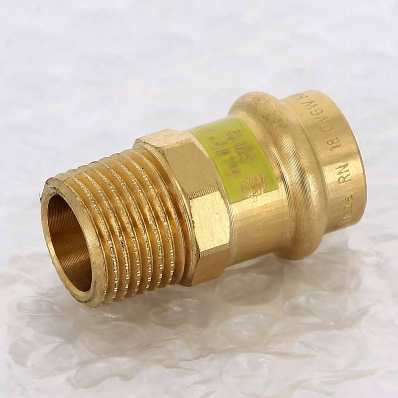 Муфта пресс с наружной резьбой Viega Profipress G 18 мм х 1/2 бронза 346140