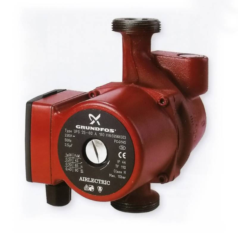 Насос циркуляционный Grundfos UPS 32-80 180 мм с гайками 95906443