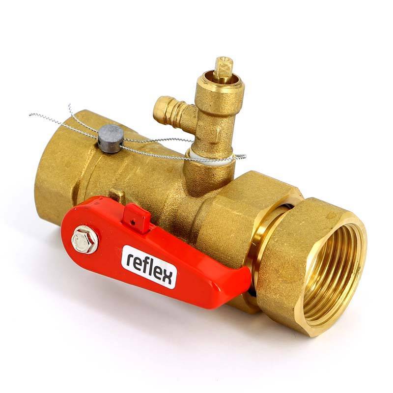 Кран запорный Reflex SU 1 со сливом для расширительного бака 7613100