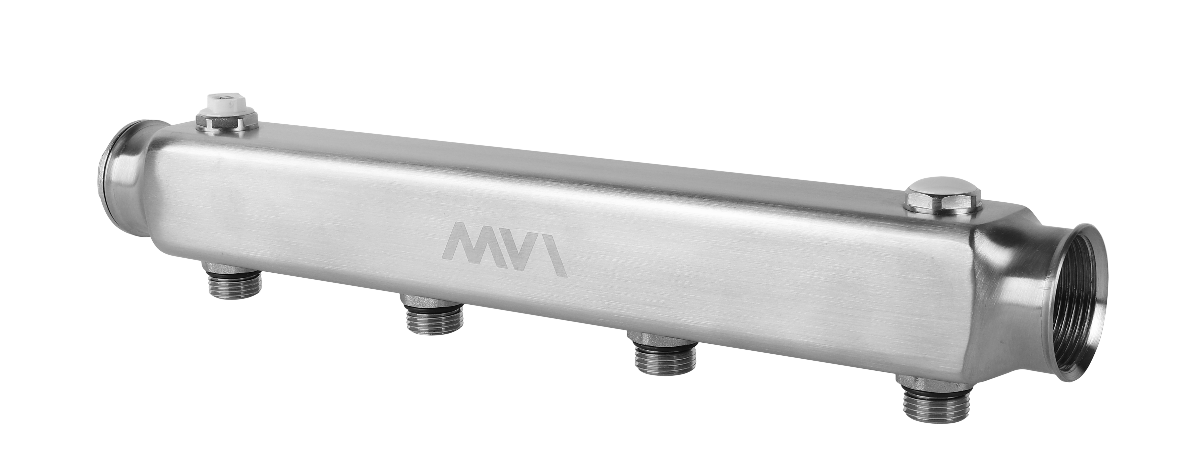 Коллектор из нержавеющей стали MVI 4 выхода 1 1/4 x 1/2 м/ц 100 мм AML.404.07