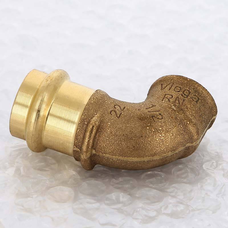 Угол 90° пресс-В бронзовый Viega Sanpress 22х1/2 298234