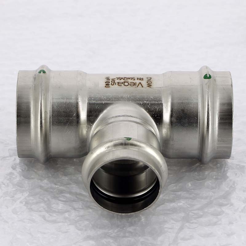 Тройник пресс нержавеющая сталь Viega Sanpress Inox 54х42х54 мм 436070