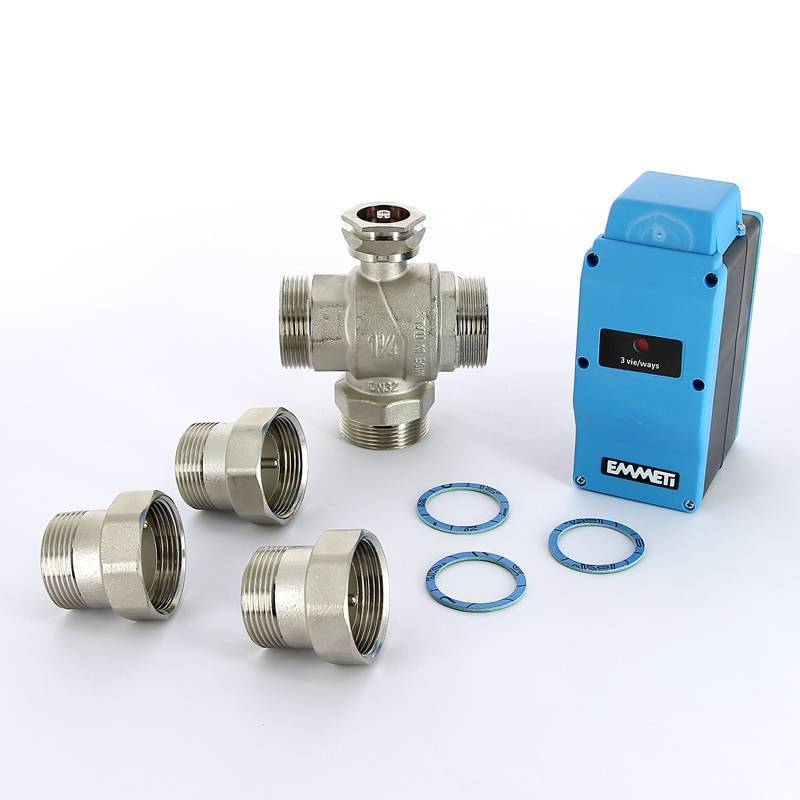 Кран шаровой трехходовой Emmeti MODULO PLUS с сервоприводом 1 1/4 НН 01425710