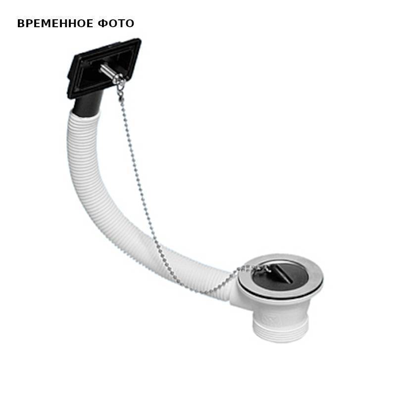 Слив-перелив для раковины Alcadrain 235х25 мм прямоугольный перелив 1 1/2 с пробкой и цепочкой OR2-70