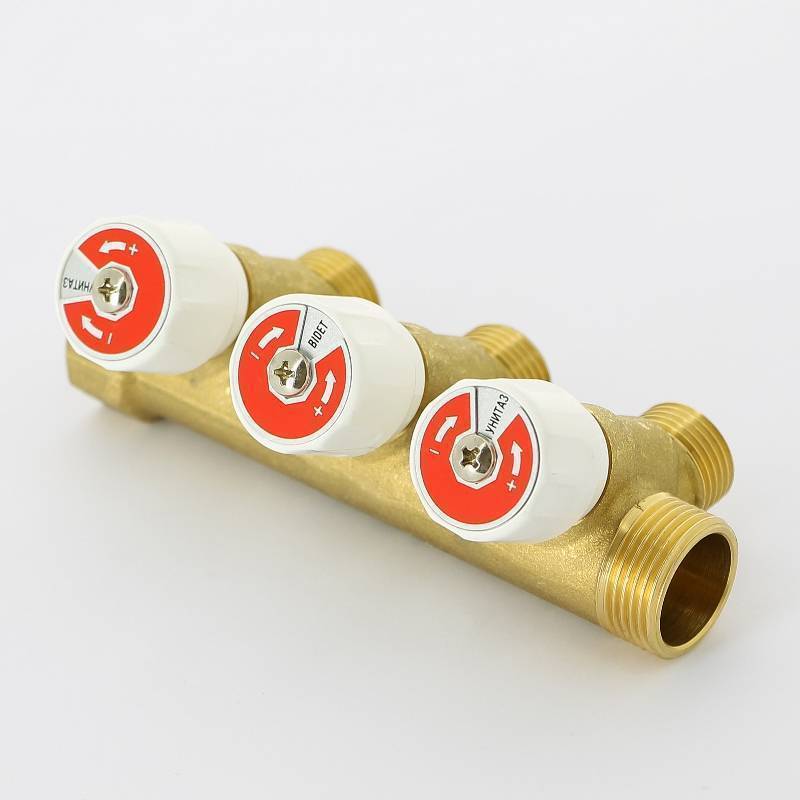 Коллектор с вентилями Uni-Fitt 3/4 3 выхода 1/2 40 мм 400G3230