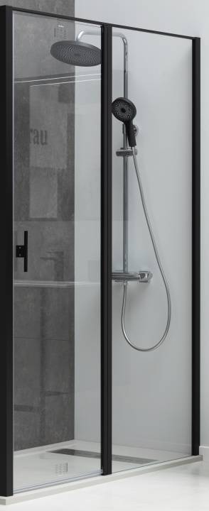 Душевая дверь Allen Brau Priority 90x200 см черный стекло прозрачное 8 мм 3.31027.BBA