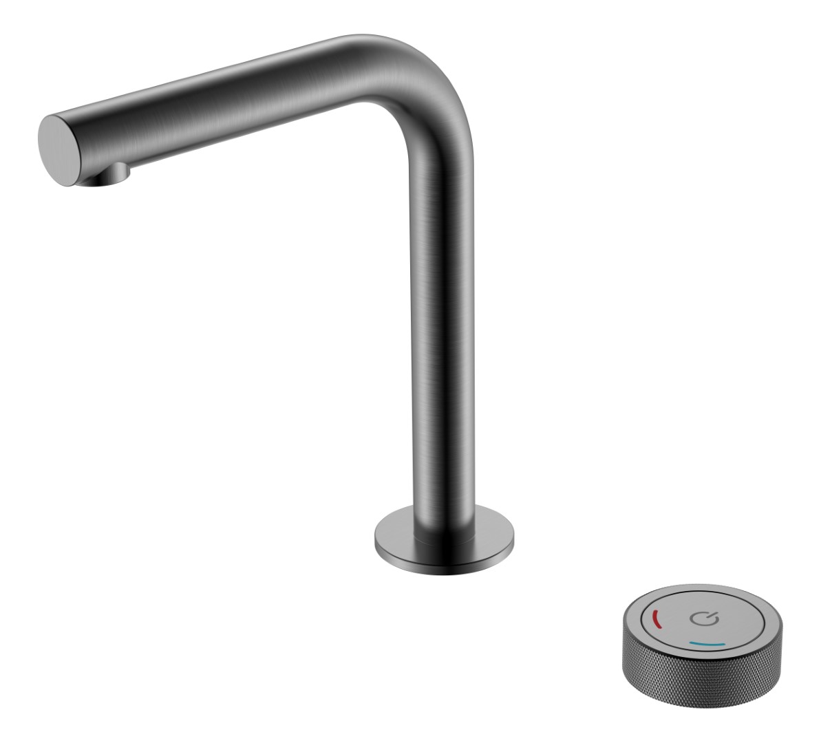 Смеситель для раковины Boheme Tech автоматический на 2 отверстия gun metal 158-GM