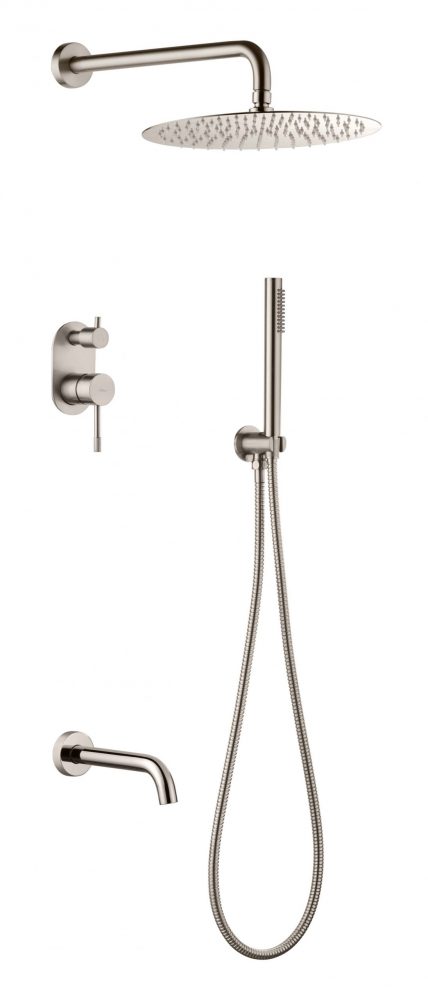 Душевой комплект Boheme Uno со встроенным смесителем и изливом никель 464-2-NB